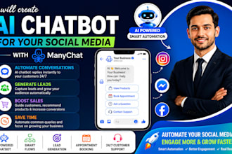 create ai chatbot for your social media with manychat