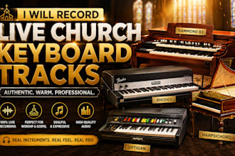 record live church hammond b3, rhodes, harpsichord, and optigan tracks