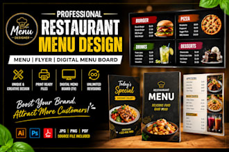 design restaurant menu, flyer  menu board