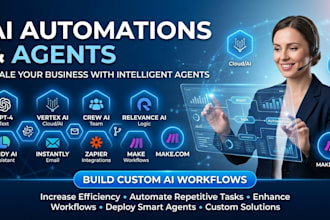 build ai automations and agents using vertex ai, crew ai,openai,gpt4,lindy ai
