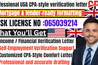 do CPA letter USA CPA letter verification mortgage USA loan CPA letter
