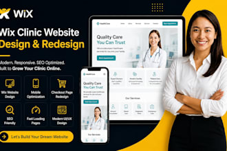 design wix clinic website checkout pages redesign mobile desktop optimization