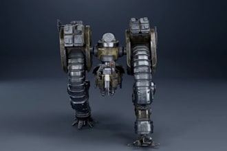 create 3d mechanical sci fi mech robot model for game and animation