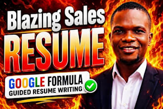 create blazing sales resume, sales CV for assistant director, or tech shop rep