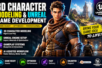 create  stylized 3d game ready characters in blender for game and animation