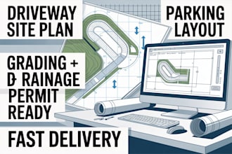 design driveway site plan parking layout grading  drainage drawings