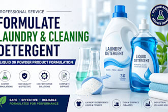 formulate laundry and cleaning detergent, liquid or powder product formulation