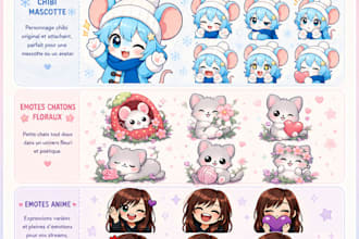 design custom chibi and anime emotes for you