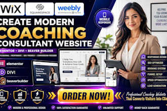 create elementor divi or beaver builder coaching consultant website