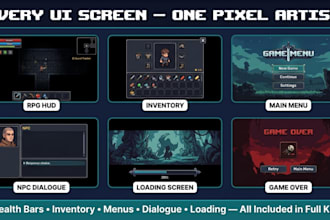 design pixel art game UI hud inventory menu health bar for unity godot rpg