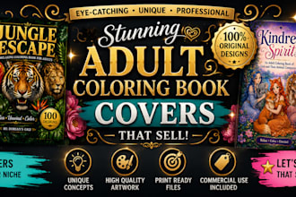 design stunning adult coloring book covers for KDP, etsy