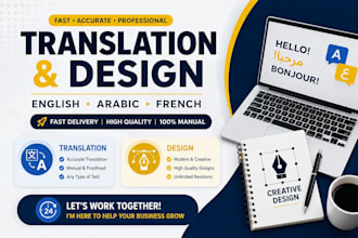 design social media posts and translation texts