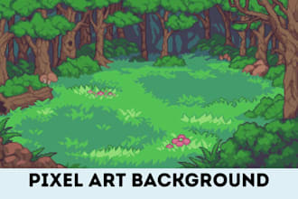 create pixel art background and game environment for retro and indie games