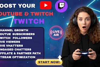twitch channel promotion to gain twitch live viewers and chatters, affiliate