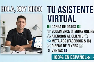 ser tu asistente virtual de ecommerce y carga de datos