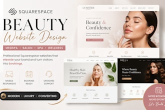 design squarespace beauty website medspa website saloon website spa website
