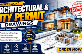 design architectural construction drawings and city permit plans