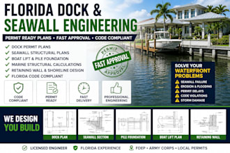 design florida dock seawall permit plans and marine engineering