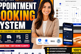 build automated appointment booking website with amelia calendly wix wordpress