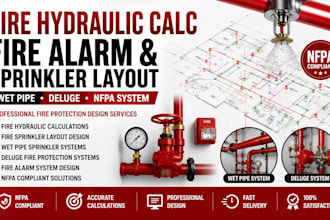 fire hydraulic calc fire alarm sprinkler layout wet pipe deluge nfpa system