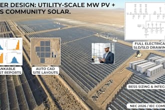 design utility scale mw solar pv and bess for community solar projects