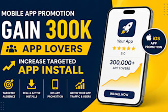 gain 300k app lovers mobile app promotion increase app install ios app promotion