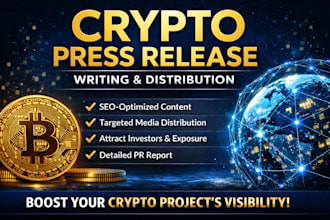 create press release writing, submit crypto press release crypto PR distribution