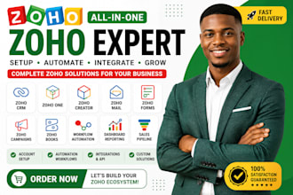 setup zoho one, zoho crm, creator, mail, form, campaign, dashboard pipeline