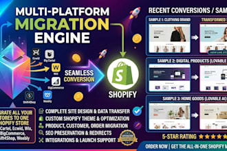 migrate big cartel ecwid wix bigcommerce shift4shop weebly to shopify store