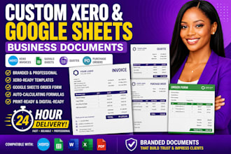 design xero invoice template custom quotes, po, branding google sheet order form
