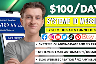 build systeme io website systeme io funnel landing page blog website systeme io