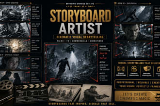 create professional film storyboard illustrations