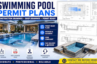 design swimming pool permit plans and pool construction drawings for permit