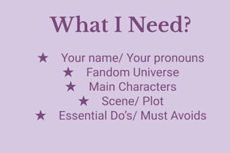 write fanfiction for any fandoms