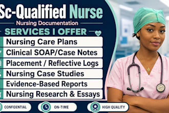 write professional nursing care plans, logs, and case notes