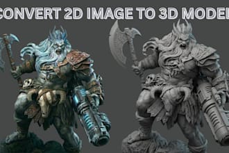 sculpt 3d printable model convert 2d to 3d stl 3d miniature figure for printing