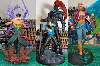 3d print and paint action figure anime figurine statues tabletop dnd 3d printing