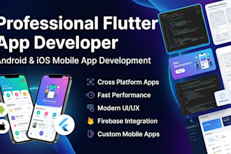 do mobile app development, android app ios app development as flutter developer
