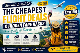 research and find the cheapest flight deals and hidden fare  for your budget