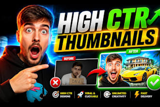 design viral youtube thumbnails in mrbeast style