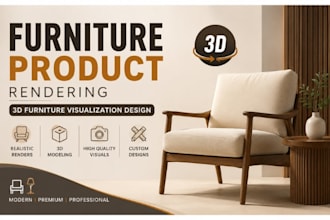 furniture product rendering, 3d furniture visualization design
