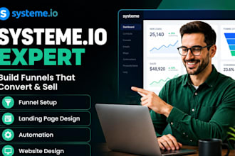 build systeme io sales funnel landing page and systeme io website