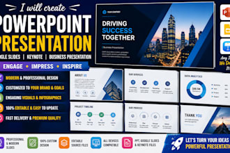 create powerpoint design, business presentation slides, google slides, keynote