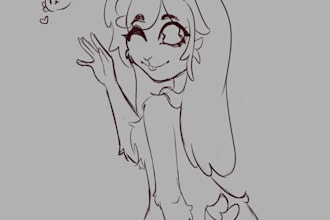 draw sketch furry art, fursona, furry pfp or furry oc