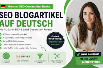 create german SEO blog articles with ai surfer and lead generation funnels