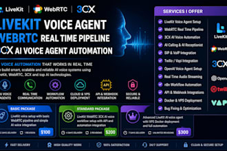 livekit voice agent setup webrtcreal time pipeline 3cx ai voice agent automation