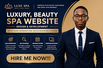 create luxury, beauty spa website with lead generation, SEO and booking system