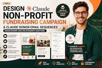 design claude nonprofit fundraising campaign claude donor email sequences