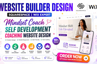 create squarespace mindset coach self development coaching wix website design