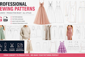 create sewing pattern, pattern grading, PDF dxf clothing and garment pattern